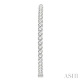 5 ctw Inside-Out Round Cut Diamond 1 1/2 Inch Hoop Earrings in 14K White Gold