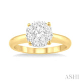 1/4 ctw Lovebright Round Cut Diamond Ring in 14K Yellow and White Gold