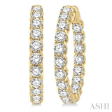 10.00 ctw Inside-Out Round Cut Diamond Hoop Earrings in 14K Yellow Gold
