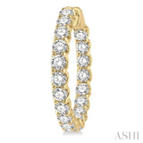 10.00 ctw Inside-Out Round Cut Diamond Hoop Earrings in 14K Yellow Gold