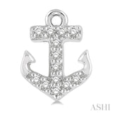 1/10 ctw Anchor Round Cut Diamond Petite Fashion Earring in 14K White Gold