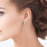 1/5 ctw Split Round Cut Diamond Huggie Petite Earrings in 14K White Gold