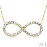 1 Ctw Round Cut Diamond Infinity Pendant With Chain in 14K Yellow Gold