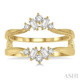 3/8 Ctw Baguette and Round Cut Diamond Insert Ring in 14K Yellow Gold