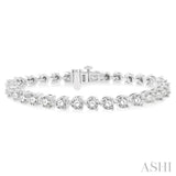 9 Ctw 3 Prong Round Cut Diamond Tennis Bracelet in 14K White Gold