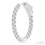 1 ctw Inside-Out Round Cut Diamond Hoop Earrings in 14K White Gold