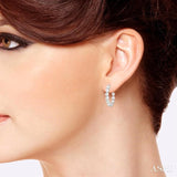 5 ctw Inside-Out Single Prong Set Round Cut Diamond Hoop Earrings in 14K White Gold