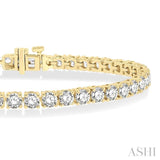 10 ctw Round Cut Diamond Tennis Bracelet in 14K Yellow Gold