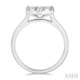 3/4 ctw Round Cut Diamond Heart Shape Lovebright Ring in 14K White Gold