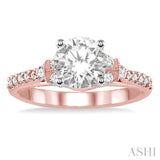 3/8 ctw Diamond Semi-Mount Engagement Ring in 14K Rose and White Gold