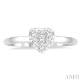 1/4 ctw Round Cut Diamond Heart Shape Lovebright Ring in 14K White Gold