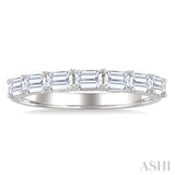 1 Ctw East-West Emerald Cut Diamond Fashion Band in 14K White Gold