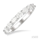 1 ctw East-West Oval Cut Diamond Fashion Ring in 14K White Gold