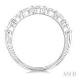 1 ctw East-West Oval Cut Diamond Fashion Ring in 14K White Gold
