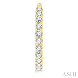 8.00 ctw Inside-Out Round Cut Diamond Hoop Earrings in 14K Yellow Gold
