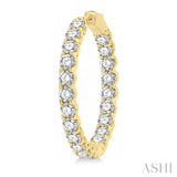 8.00 ctw Inside-Out Round Cut Diamond Hoop Earrings in 14K Yellow Gold