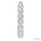 4 Ctw Inside-Out Round Cut Diamond Hoop Earrings in 14K White Gold