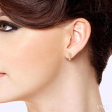 1/10 Ctw Petite Champagne Glass Round Cut Diamond Fashion Stud Earring in 10K Yellow Gold