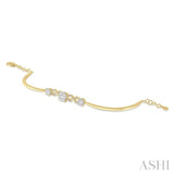 3/4 ctw Round Cut Diamond Lovebright Bracelet in 14K Yellow & White Gold
