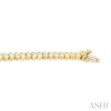 4 Ctw Hexagon Motif Bezel Set Round Cut Diamond Tennis Bracelet in 14K Yellow Gold