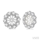 1.00 ctw Round Cut Diamond Earring Jacket in 14K White Gold