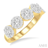 1.00 ctw 5-Stone Lovebright Round Cut Diamond Ring in 14K Yellow and White Gold