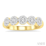 1/2 ctw 5-Stone Lovebright Round Cut Diamond Ring in 14K Yellow & White Gold