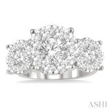 3.00 ctw Lovebright Round Cut Diamond Ring in 14K White Gold