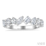 1 1/10 Ctw Mixed Shape Diamond Fashion Band in 14K White Gold