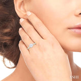 7/8 ctw Round Shape Round Cut Diamond Semi Mount Engagement Ring in 14K Yellow and White Gold