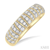 1/2 ctw Ribbed Dome Shape Round Cut Diamond Fashion Ring in 10K Yellow Gold