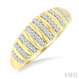 1/5 Ctw Ribbed Dome Shape Round Cut Diamond Pirouette Fashion Ring in 10K Yellow Gold