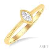 1/6 ctw Petite Bezel Set Marquise Cut Diamond Fashion Ring in 10K Yellow Gold