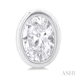 1/5 ctw Petite Bezel Set Oval Cut Diamond Fashion Stud Earring in 10K White Gold