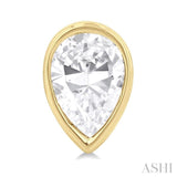 1/5 ctw Petite Bezel Set Pear Cut Diamond Fashion Stud Earring in 10K Yellow Gold