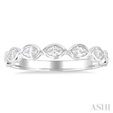 3/4 ctw East-West Set Marquise Cut Bezel Diamond Stackable Fashion Band in 14K White Gold