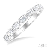 3/4 ctw East-West Emerald Cut Bezel Diamond Fashion Band in 14K White Gold