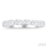 3/4 ctw East-West Emerald Cut Bezel Diamond Fashion Band in 14K White Gold