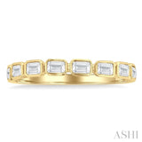 3/4 ctw East-West Emerald Cut Bezel Diamond Fashion Band in 14K Yellow Gold