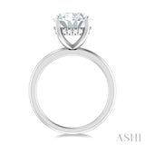 1/8 ctw Oval Shape Round Cut Diamond Semi Mount Engagement Ring in 14K White Gold