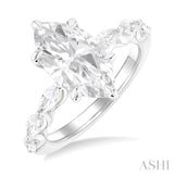 1.00 ctw Marquise Shape Marquise and Round Cut Diamond Semi Mount Engagement Ring in 14K White Gold