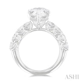 1 1/3 ctw Pear Shape Round Cut Diamond Semi Mount Engagement Ring in 14K White Gold