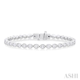 3 3/4 ctw East-West Bezel Set Oval Cut Diamond Tennis Bracelet in 14K White Gold