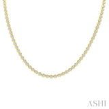 7 Ctw Illusion Round Cut Diamond Eternity Tennis Necklace in 14K Yellow Gold