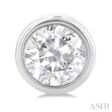 1/5 ctw Petite Bezel Set Round Cut Diamond Fashion Stud Earring in 10K White Gold