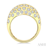 3 1/3 Ctw Hexagon Round Cut Diamond Fashion Ring in 14K Yellow Gold
