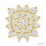 1/5 Ctw Petite Cushion Shape Round Cut Diamond Cluster Fashion Stud Earrings in 10K Yellow Gold