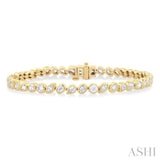 4.00 ctw Mixed Diamond Cut Fashion Tennis Bracelet in 14K Yellow Gold