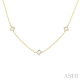 2.00 ctw Princess Cut Diamond Fashion Necklace in 14K Yellow Gold