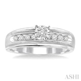 1/8 ctw Round Cut Diamond Engagement Ring in 10K White Gold